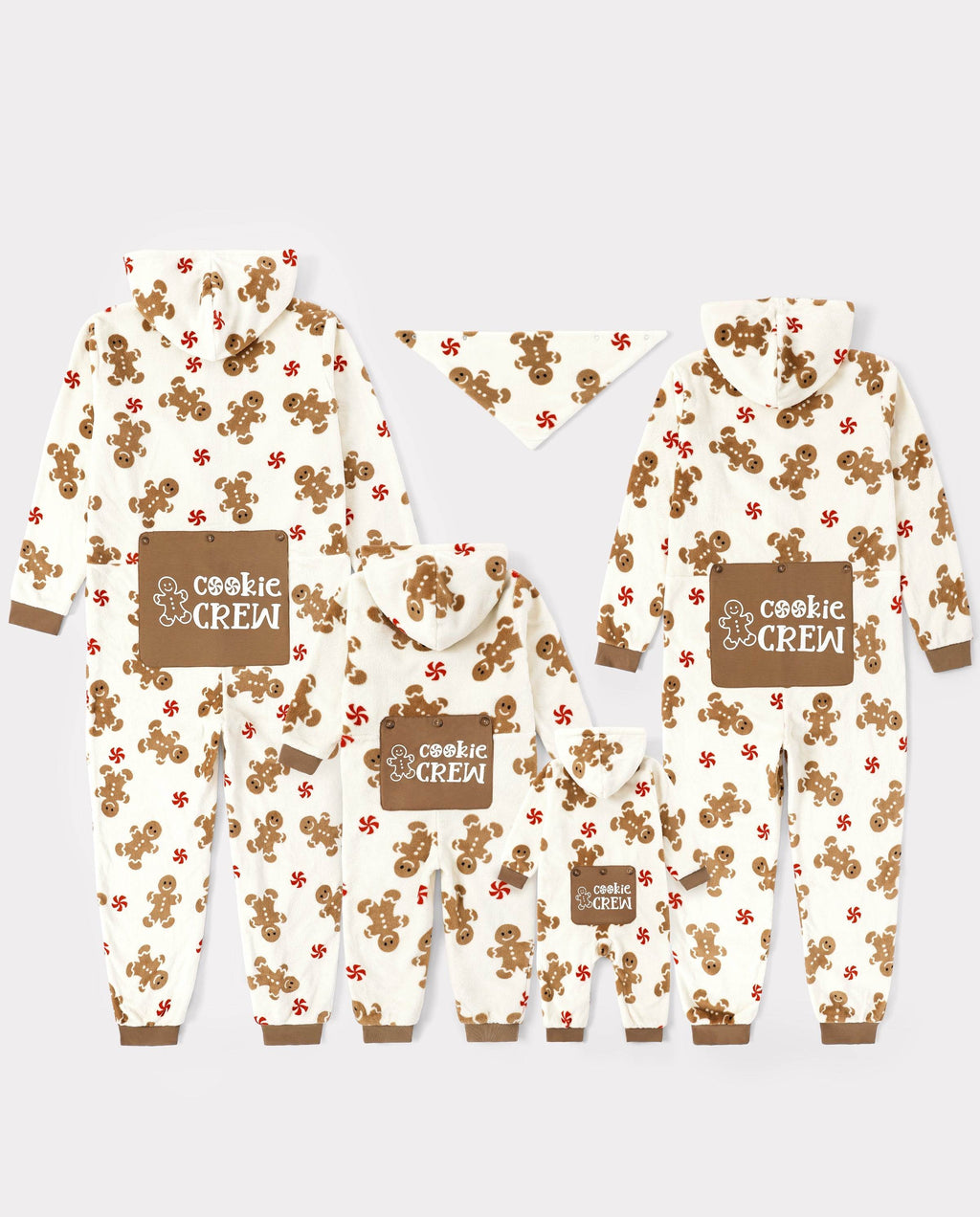 Matching Family Christmas Pajamas Gingerbread Print Coral Fleece Christmas Onesie