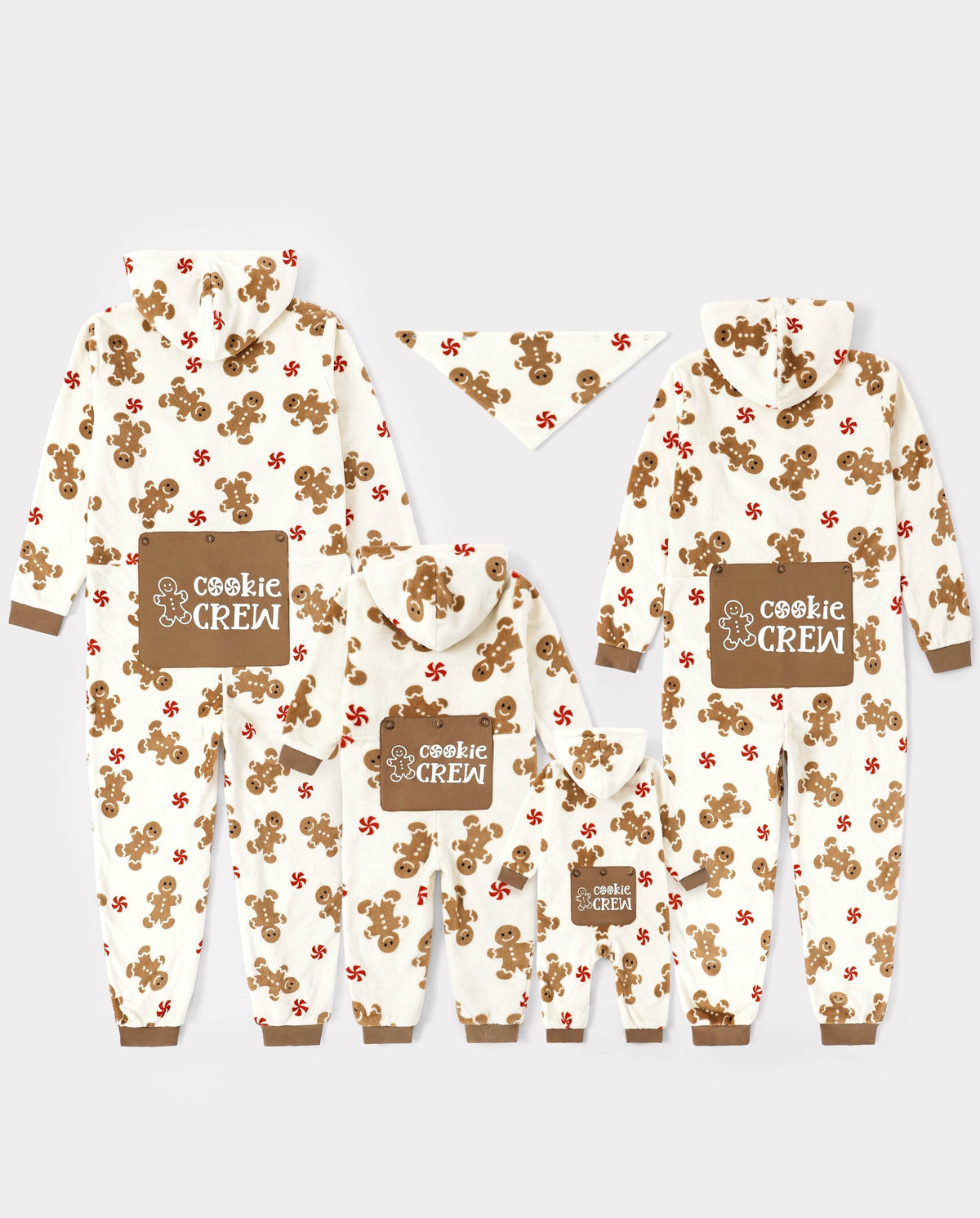 Matching Family Christmas Pajamas Gingerbread Print Coral Fleece Christmas Onesie