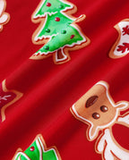 Family Matching Christmas Pajamas Bamboo Gingerbread & Xmas TreeRed