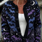 FALL & WINTER NEW ARRIVALS UP TO 50% OFF   Women's Custom-Pattern Cardigan | Halloween Print Button-Front Sweater