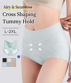 3-7 pack shaping high-waisted underwear, cross-over tummy control, seamless cooling fabric.