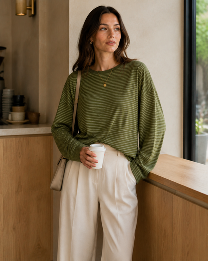 Women's Selected Loose Long-Sleeve Top