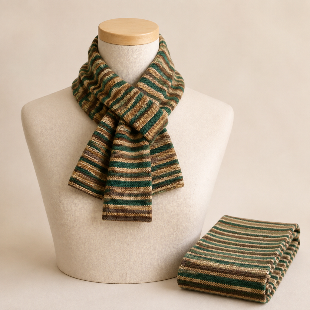 Soft Wool Striped Scarf | Cozy Colorful Knit Winter Scarf for Women & Men
