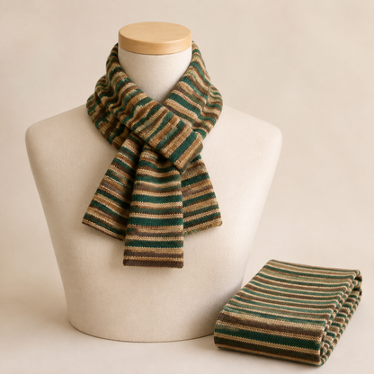 Soft Wool Striped Scarf | Cozy Colorful Knit Winter Scarf for Women & Men
