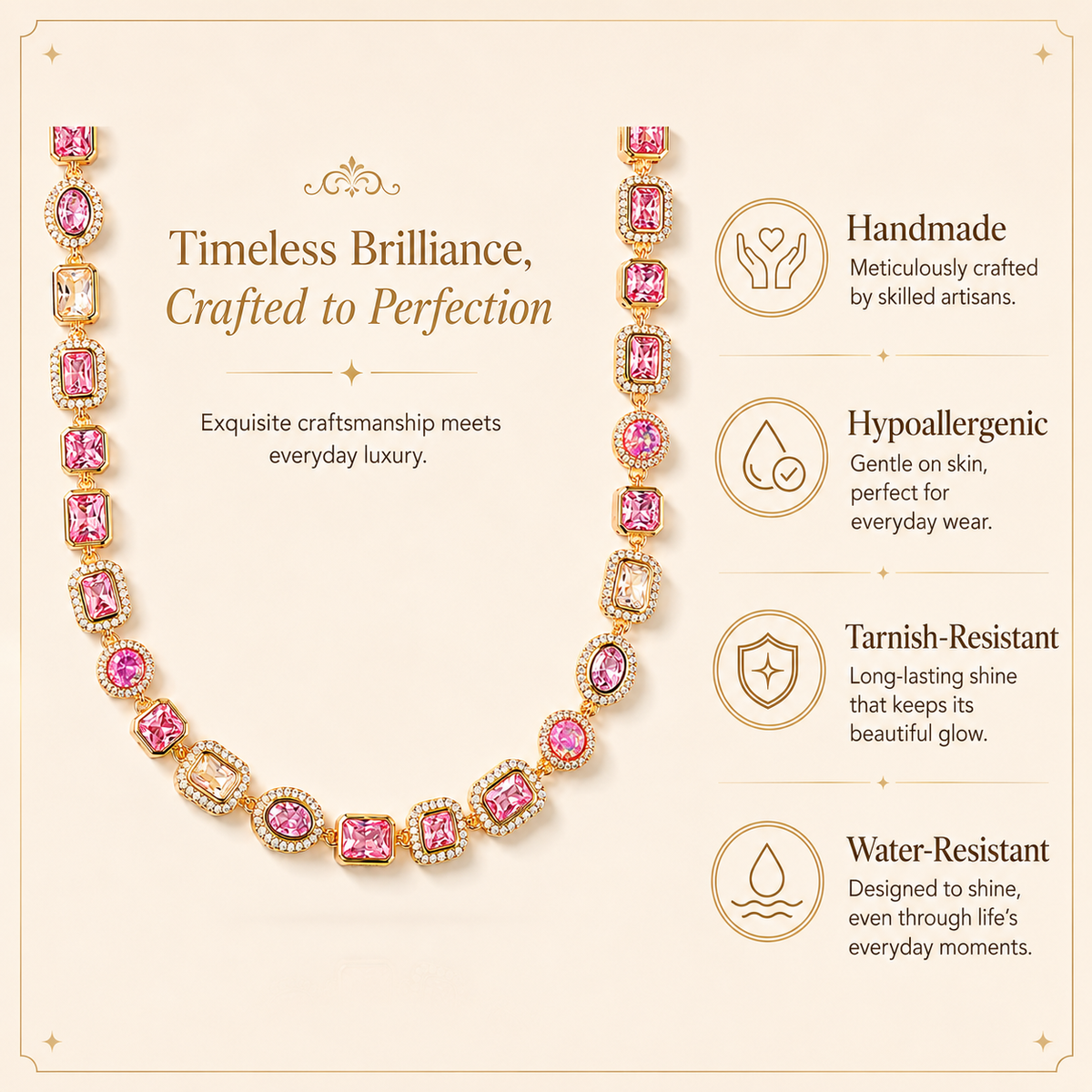 Pink Solstice Gemstone Necklace