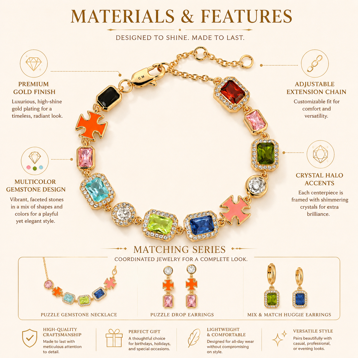 Baokang Aurora Gemstone Bracelet