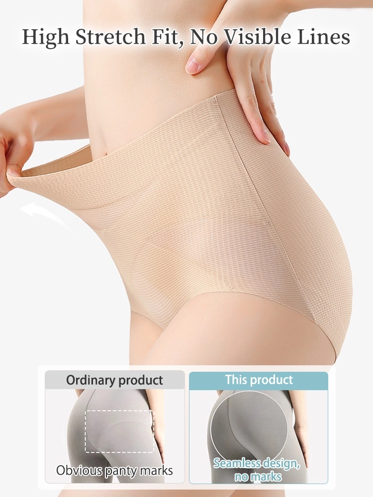 3-7 pack shaping high-waisted underwear, cross-over tummy control, seamless cooling fabric.