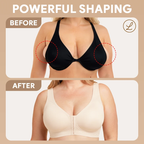 Seamless Front Closure Bra for Women | Cross Back Support Shaping Bra with Comfort Lift