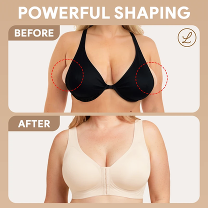 Seamless Front Closure Bra for Women | Cross Back Support Shaping Bra with Comfort Lift