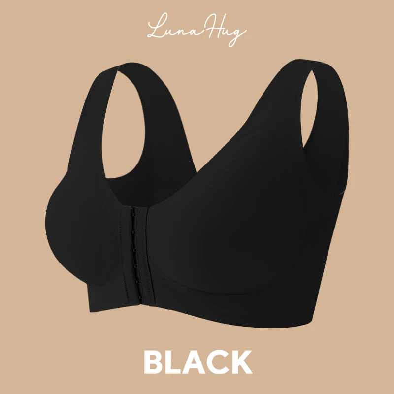 Seamless Front Closure Bra for Women | Cross Back Support Shaping Bra with Comfort Lift