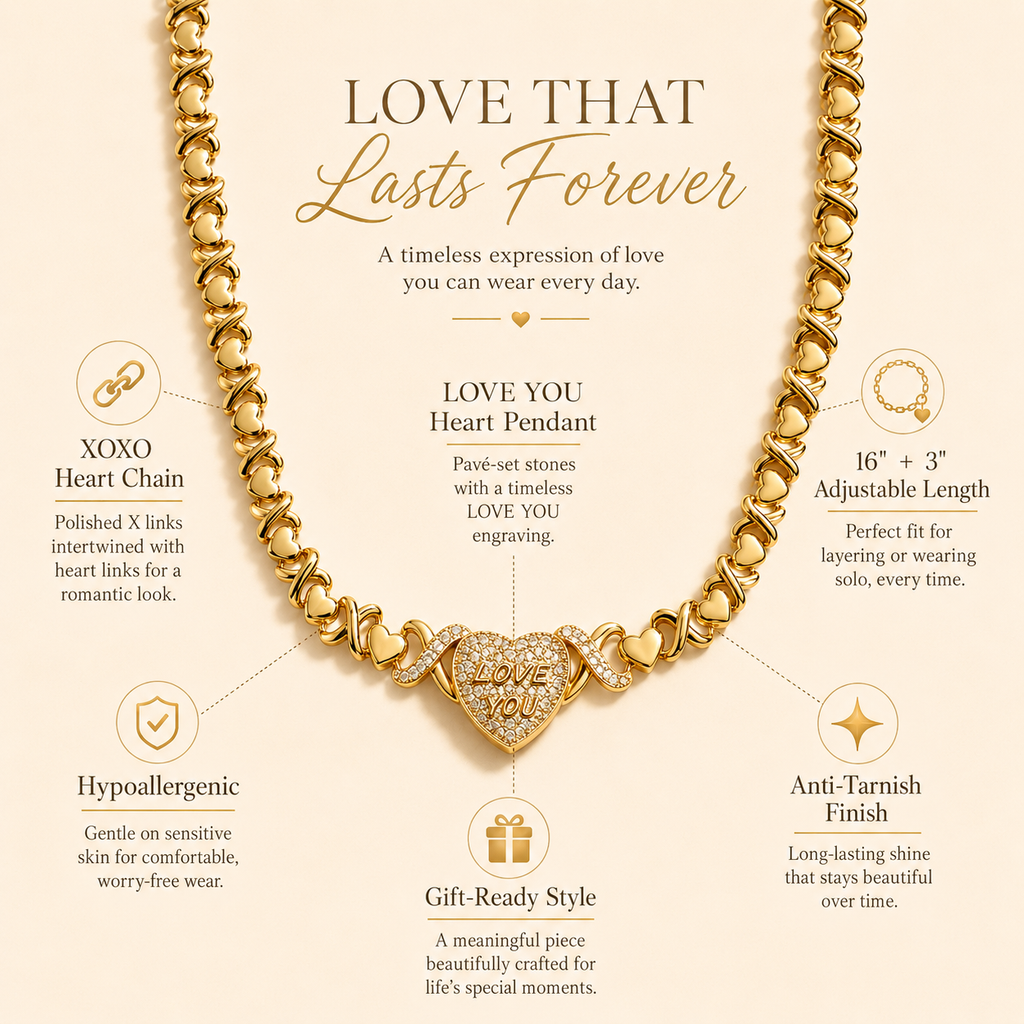 Baokang Love You Heart Pendant Necklace