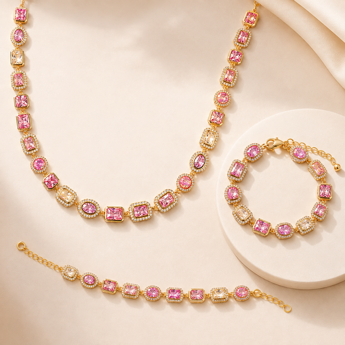 Pink Solstice Gemstone Necklace