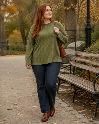 Women's Selected Loose Long-Sleeve Top