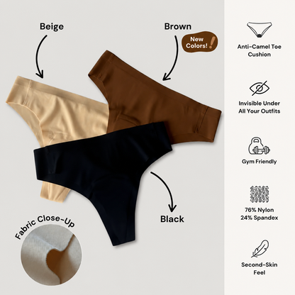 Invisible Seamless Panties for Women | Anti Camel Toe Underwear No Show Under Leggings & Tight Clothes