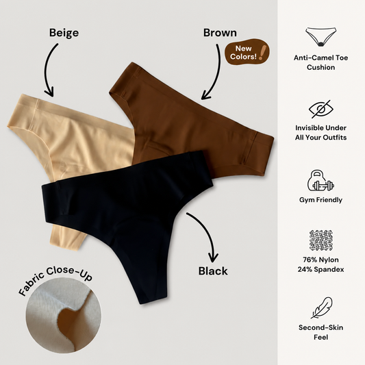 Invisible Seamless Panties for Women | Anti Camel Toe Underwear No Show Under Leggings & Tight Clothes