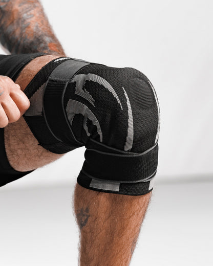 Unisex Knitted Knee Brace with Spring Stabilizers & Dual Straps – Compression Support for Knee Pain Relief and Injury Recovery