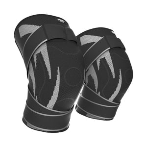 Unisex Knitted Knee Brace with Spring Stabilizers & Dual Straps – Compression Support for Knee Pain Relief and Injury Recovery