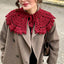 Vintage Crochet Lace Collar | Detachable Tie-Front Layering Collar
