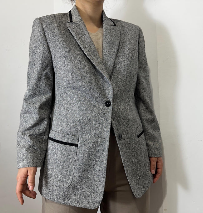 Classic Gray Structured Blazer – Minimalist Workwear Jacket for Women Hover Image
