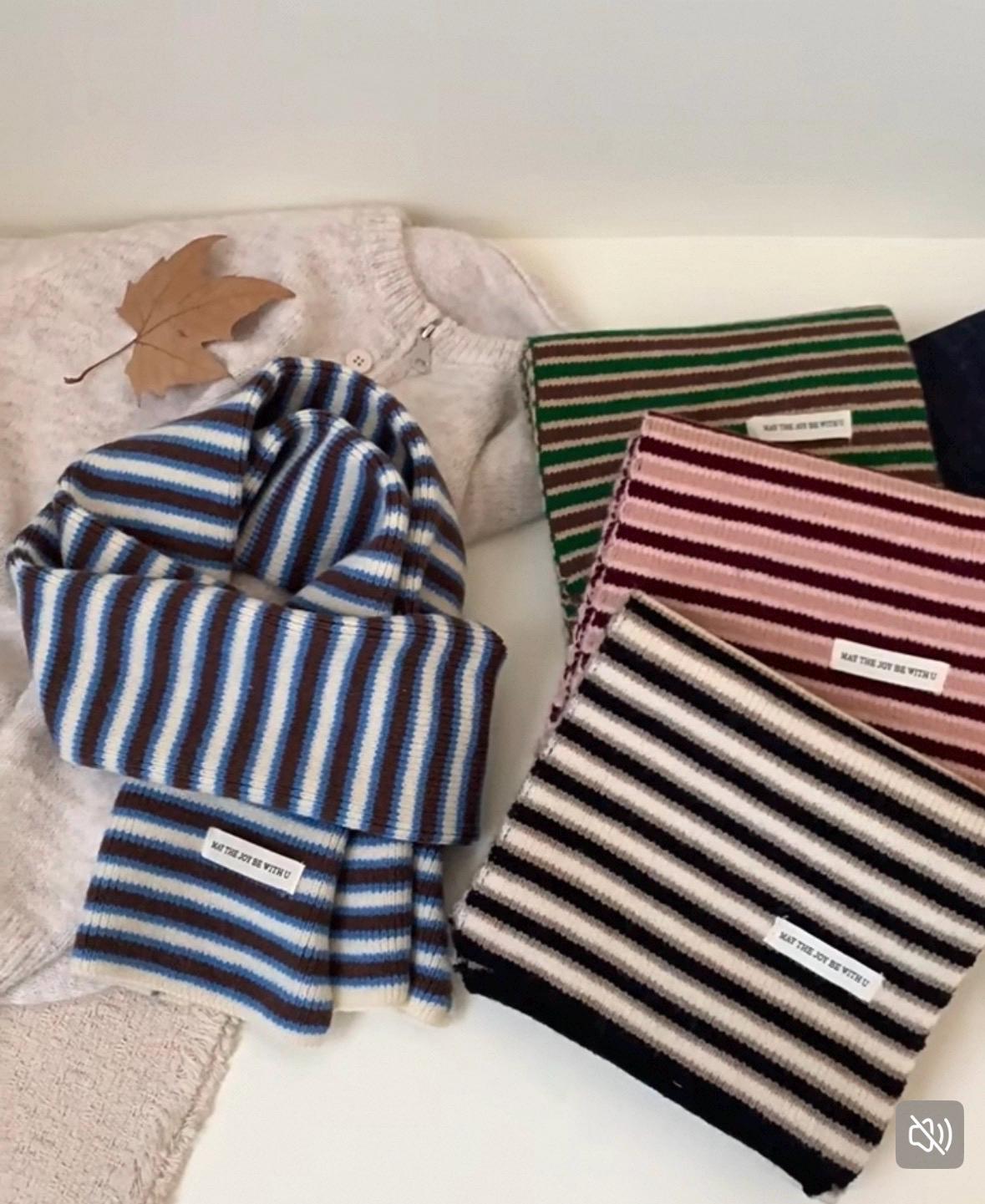 Soft Wool Striped Scarf | Cozy Colorful Knit Winter Scarf for Women & Men