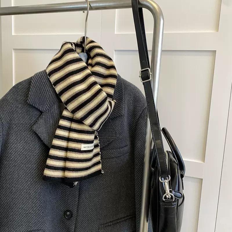 Soft Wool Striped Scarf | Cozy Colorful Knit Winter Scarf for Women & Men