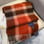 100% Wool Plaid Scarf – Classic Soft & Warm Winter Scarf