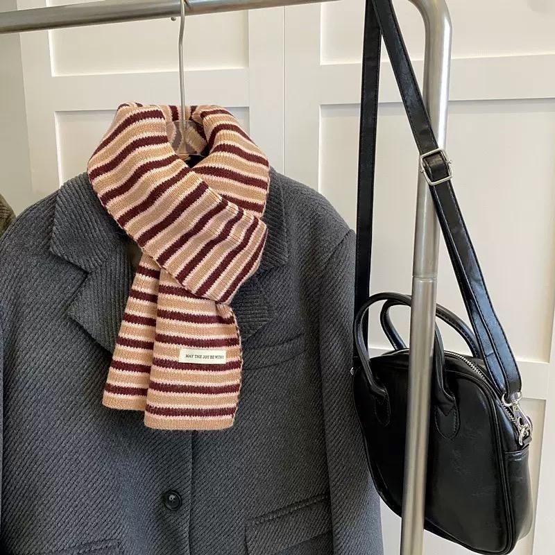 Soft Wool Striped Scarf | Cozy Colorful Knit Winter Scarf for Women & Men