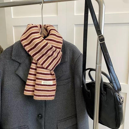 Soft Wool Striped Scarf | Cozy Colorful Knit Winter Scarf for Women & Men