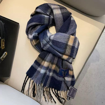 100% Wool Plaid Scarf – Classic Soft & Warm Winter Scarf