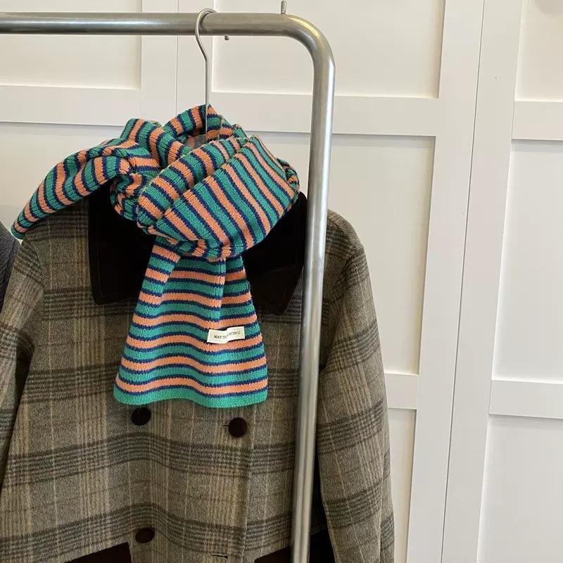 Soft Wool Striped Scarf | Cozy Colorful Knit Winter Scarf for Women & Men
