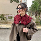 Vintage Crochet Lace Collar | Detachable Tie-Front Layering Collar