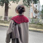 Vintage Crochet Lace Collar | Detachable Tie-Front Layering Collar