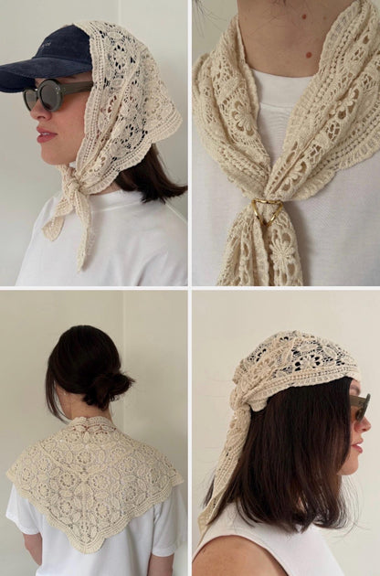 The Crochet Triangle Scarf – Floral Multi-Way Wrap