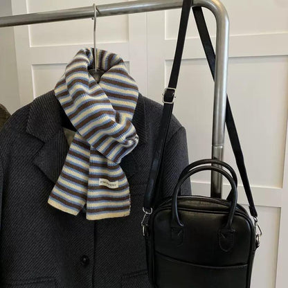 Soft Wool Striped Scarf | Cozy Colorful Knit Winter Scarf for Women & Men