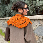 Vintage Crochet Lace Collar | Detachable Tie-Front Layering Collar