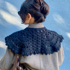 Vintage Crochet Lace Collar | Detachable Tie-Front Layering Collar