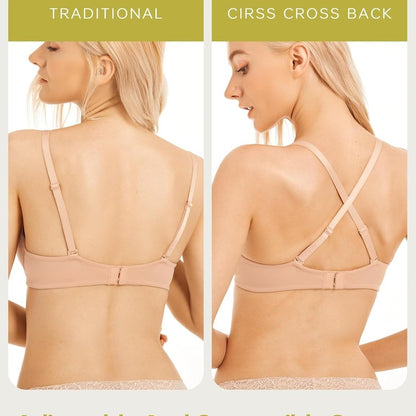 BaoKang™ Deep V Push Up T-Shirt Bra – Seamless Everyday Comfort Bra with Natural Lift