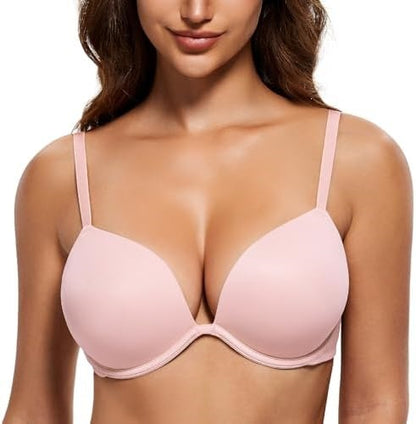 BaoKang™ Deep V Push Up T-Shirt Bra – Seamless Everyday Comfort Bra with Natural Lift