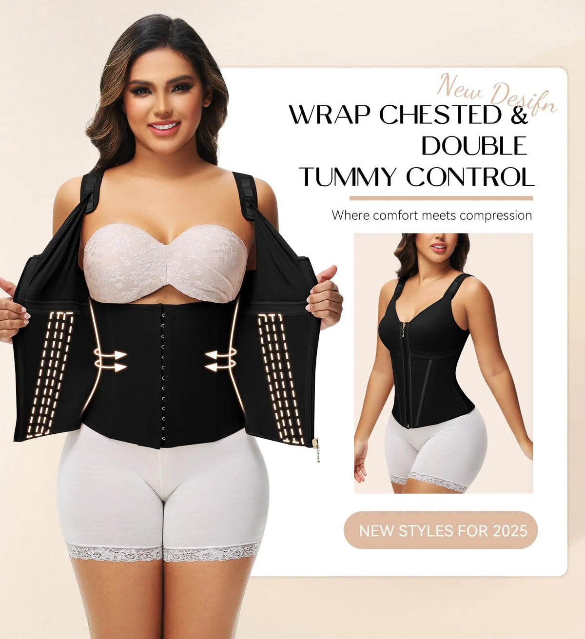 【⏰Sconto a tempo limitato sul nuovo prodotto⏰】Body modellante con reggiseno integrato | Guaina contenitiva per pancia con spalline regolabili