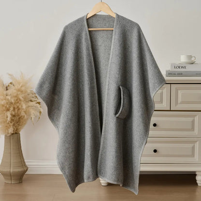 Women's Soft Fleece Wrap Shawl With Elegant Drape Design