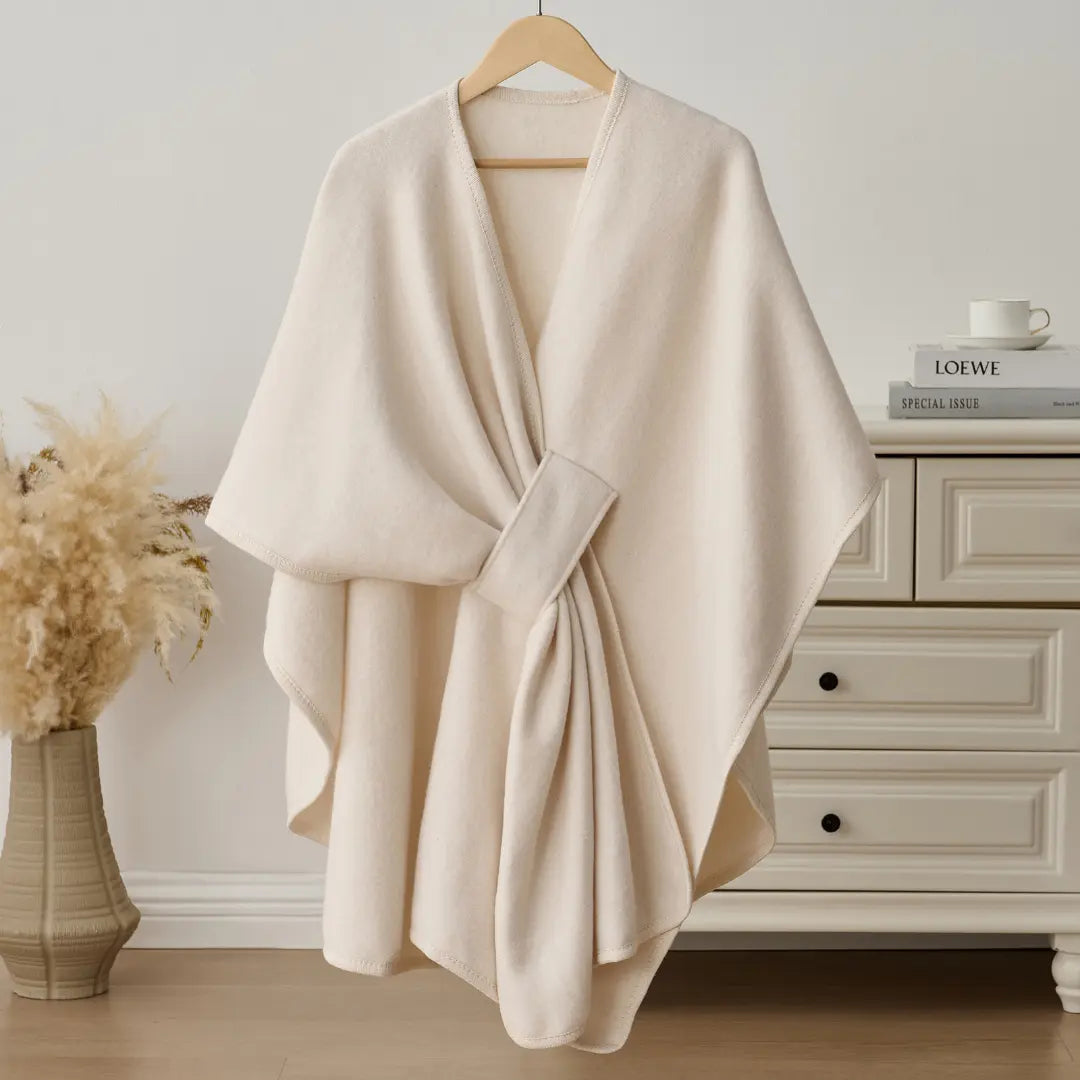 Women's Soft Fleece Wrap Shawl With Elegant Drape Design
