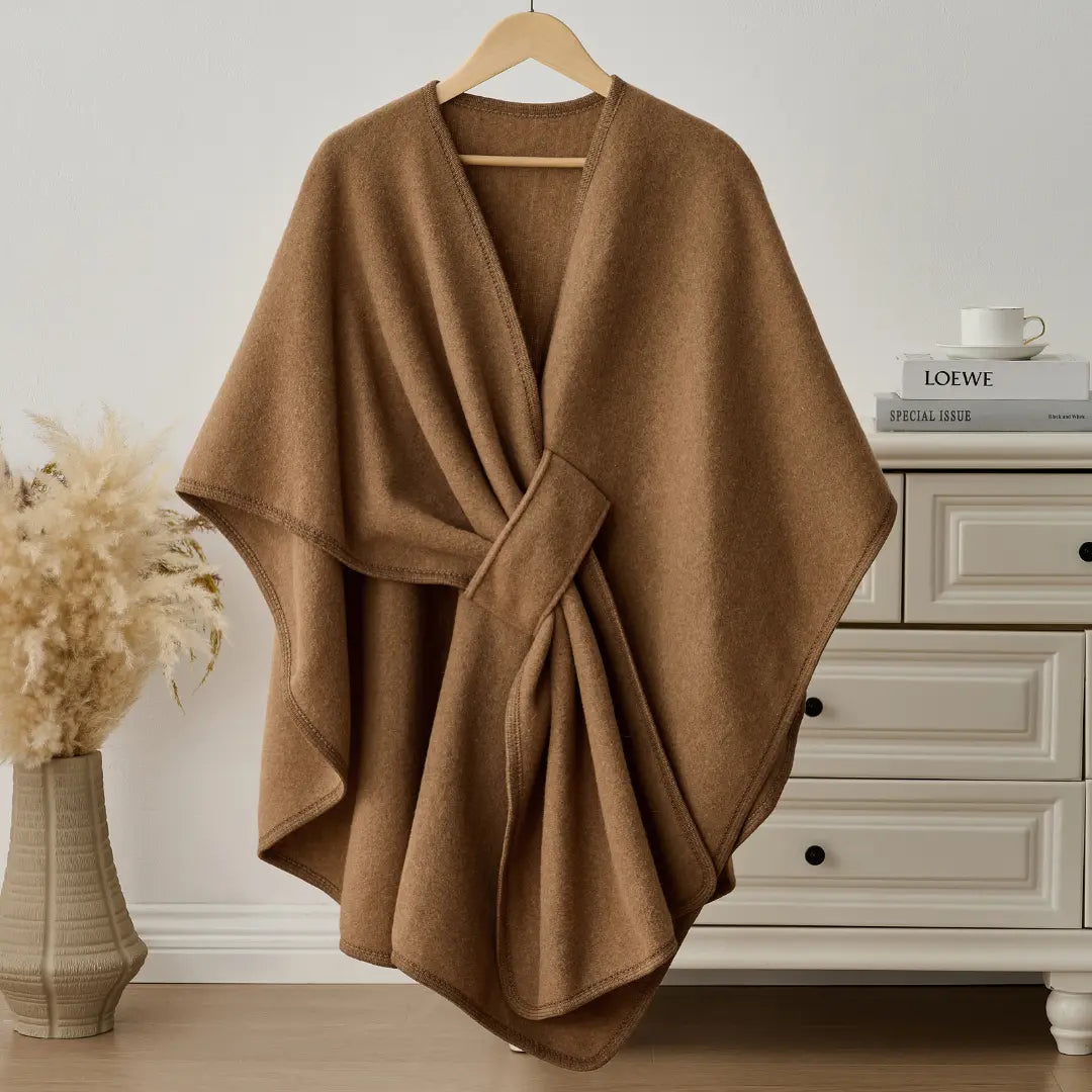 Women's Soft Fleece Wrap Shawl With Elegant Drape Design
