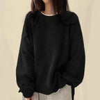 Women’s Relaxed Side-Slit Crewneck Sweater