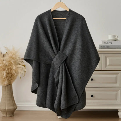Women's Soft Fleece Wrap Shawl With Elegant Drape Design