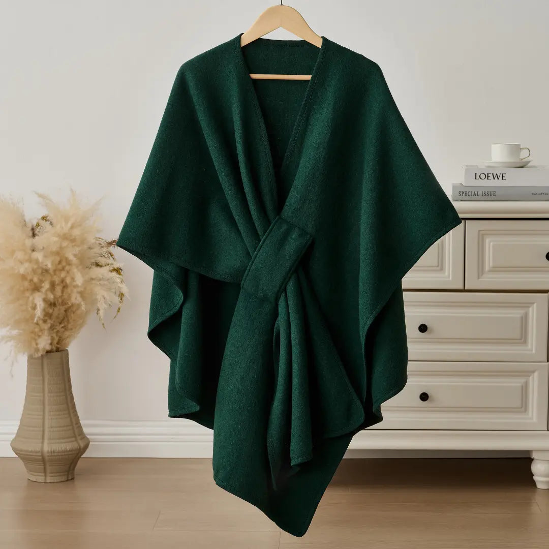 Women's Soft Fleece Wrap Shawl With Elegant Drape Design