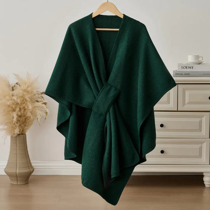 Women's Soft Fleece Wrap Shawl With Elegant Drape Design