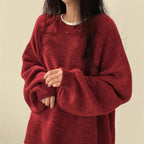 Women’s Relaxed Side-Slit Crewneck Sweater