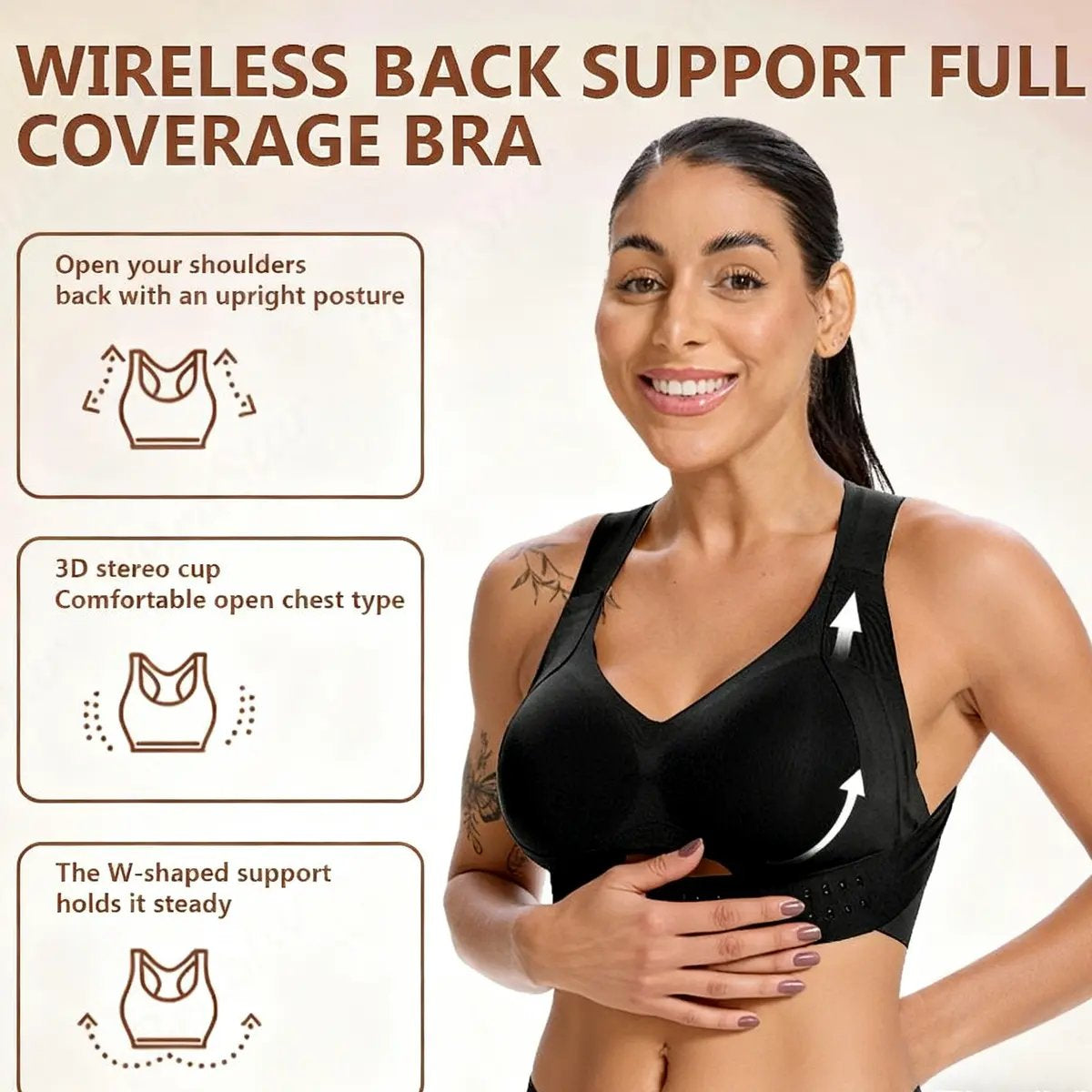 【⏰New product limited-time discount⏰】Wireless Support Bra for Women | Seamless Full Coverage Comfort Bra with Lift & Support