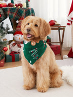 Christmas Jammies Family Matching Fleece Gingerbread Man Long Sleeves Pajama Sets with Christmas Socks Dark Green