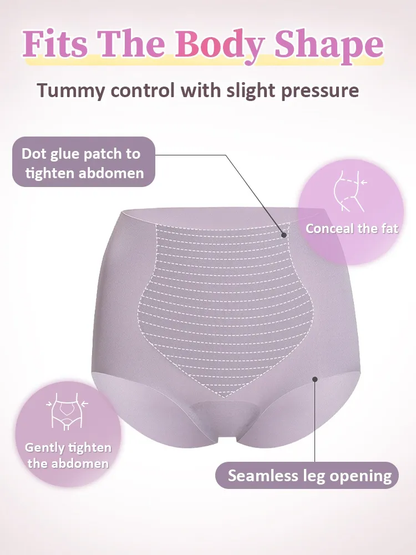 VEIMIA 3-5 Pieces High-waisted Seamless Panties With No Pinching Design, Skin-friendly Fabric For Sensitive Skin